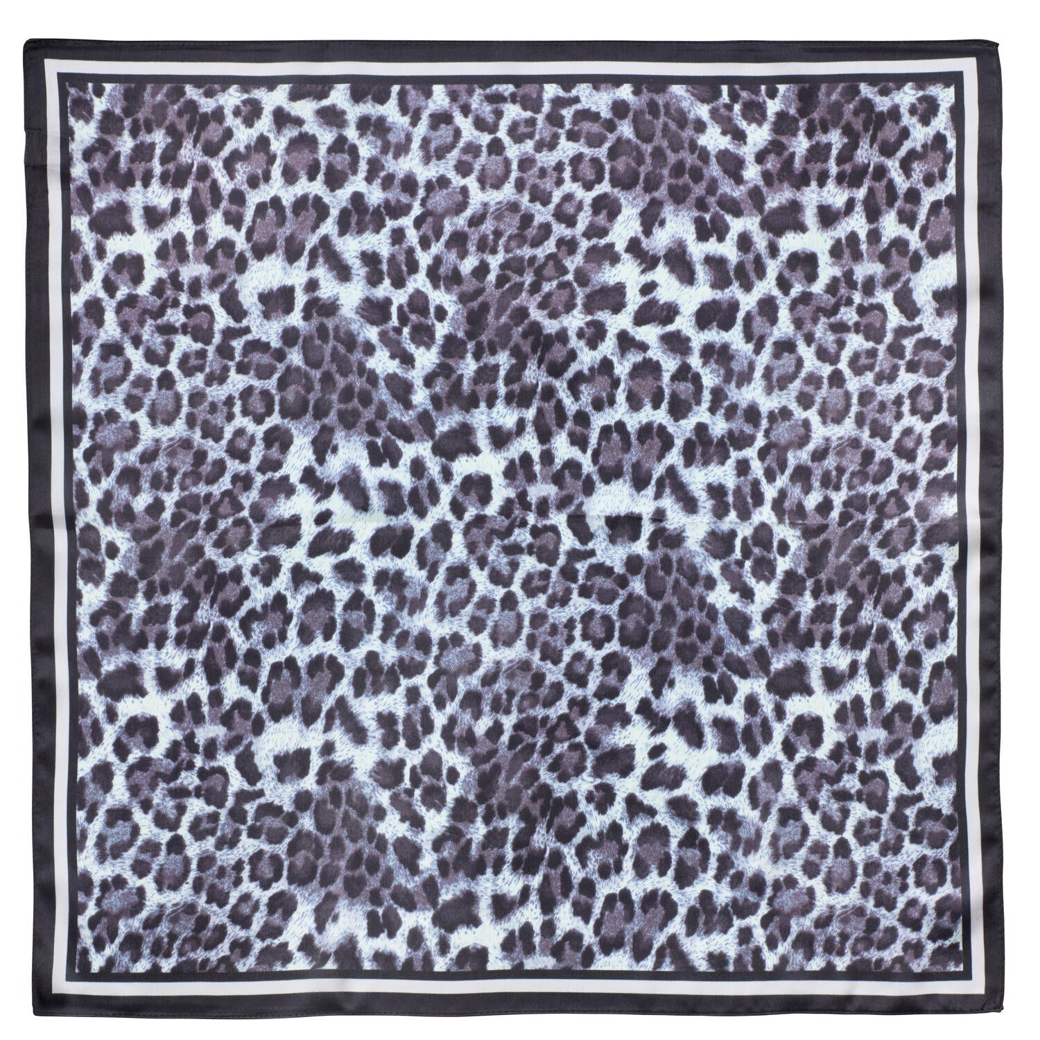 Silketørklæde, Black leopard - 50x50 cm.